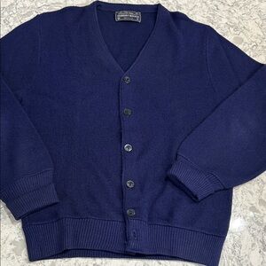 Vintage Arnold Palmer/RobertBruce Navy Blue Cardigan Sweater